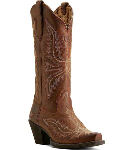 �A���A�g ���f�B�[�X �V���[�Y �u�[�c�E���C���u�[�c �g�[�� �u�[�c ���U�[ Ariat Women's Round Up Collins Leather Tall Western Boots Rafter Tan �^��
