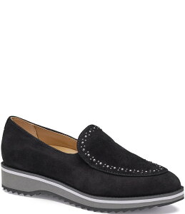 WXgAh}[tB[ fB[X V[Y IbNXtH[h XG[h [t@[ Johnston & Murphy Women's Ulyssa Suede Studded Loafers Black ubN