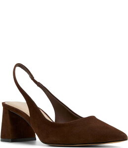 �A���h ���f�B�[�X �V���[�Y �q�[�� �X�G�[�h ALDO Uliana Suede Pointed Toe Slingback Pumps Dark Brown �u���E��