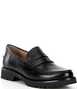 R[n[ fB[X V[Y IbNXtH[h U[ [t@[ Cole Haan Treena Leather Lug Sole Penny Loafers Black ubN
