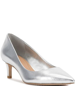 ���B���X�J���[�g ���f�B�[�X �V���[�Y �q�[�� ���U�[ Vince Camuto Kehlia Leather Mid Heel Pumps Silver �V���o�[