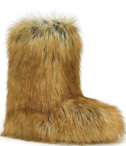 �A�U���A ���� ���f�B�[�X �V���[�Y �u�[�c�E���C���u�[�c Azalea Wang Nadianna Red Fox Faux Fur Mid Calf Boots Tan �^��