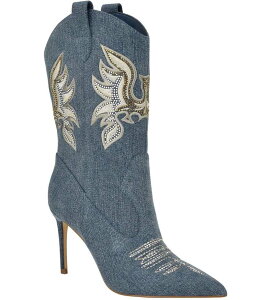 �Q�X ���f�B�[�X �V���[�Y �u�[�c�E���C���u�[�c �f�j�� �u�[�c Guess Rasima Denim Rhinestone Western Boots Medium Blue �u���[