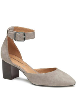 WXgAh}[tB[ fB[X V[Y pvX XG[h AN Johnston & Murphy Women's Vicki Suede Ankle Strap Pumps Taupe Suede g[v