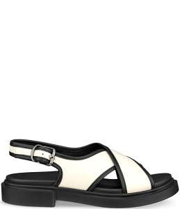 GR[ fB[X V[Y T_ U[ Limestone ECCO Metropole Seoul Leather Cross Strap Slingback Sandals
