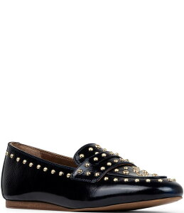hihvl[ fB[X V[Y pvX U[ [t@[ Donald Pliner Glimmer Studded Patent Leather Penny Loafers Navy lCr[