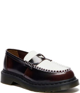 hN^[}[` fB[X V[Y IbNXtH[h U[ [t@[ Dr. Martens Women's Penton Heart Two-Tone Leather Penny Loafers Cherry Red bh