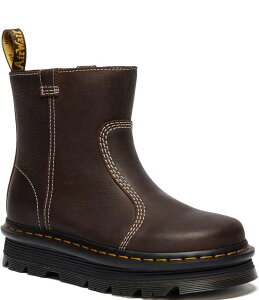 yz hN^[}[` fB[X u[cECu[c V[Y Women's Zebzag Rigger Nubuck Leather Platform Booties Dark Brown