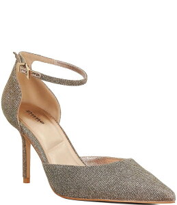 �f���[�������h�� ���f�B�[�X �V���[�Y �q�[�� �A���N�� Dune London Calmness Glitter Ankle Strap Dress Pumps Bronze