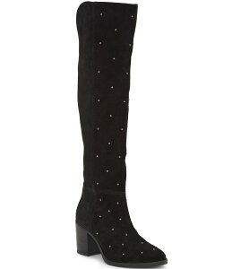 ���b�L�[�u�����h ���f�B�[�X �V���[�Y �u�[�c�E���C���u�[�c Lucky Brand Borah Studded Knee High Boots Black �u���b�N