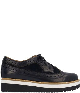 [hs[h fB[X V[Y IbNXtH[h vbgtH[ XG[h u[O U[ L'Amour Des Pieds Zorielle Leather and Suede Brogue Detail Platform Wedge Oxfords Black ubN