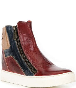 xbhXe fB[X V[Y Xj[J[ U[ Bed Stu Twist Leather Zip Up High Top Hidden Wedge Sneakers Vintage American Rustic
