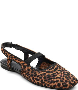 �T���N�`���A���[ ���f�B�[�X �V���[�Y �p���v�X �v�����g �j�b�g Sanctuary Klara Leopard Print Stretch Knit Slingback Mary Jane Flats Bistro Black �u���b�N
