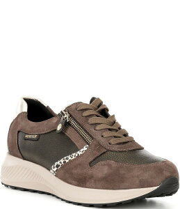 yz tBXg fB[X Xj[J[ V[Y Kim Suede and Leather Leopard Detail Zipper Sneakers Ice Brown