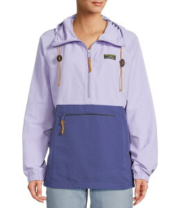 �G���G���r�[�� ���f�B�[�X �A�E�^�[ �W���P�b�g�E�u���]�� �W���P�b�g L.L.Bean Mountain Classic Color Block Hooded Kangaroo Pocket Weather Resistant Anorak Jacket French Lilac/Twilight Blue �u���[