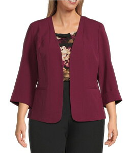 �J�X�p�[�� ���f�B�[�X �A�E�^�[ �R�[�g �v���X�T�C�Y �W���P�b�g Kasper Plus Multi Seam Open Front Cuff Sleeve Jacket Dark Red ���b�h