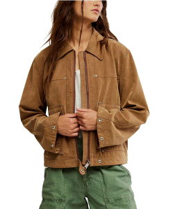 t[s[v fB[X AE^[ R[g XG[h WPbg Free People Blair Faux Suede Long Sleeve Jacket Caramel Cafe