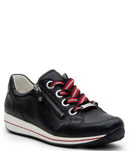 A fB[X V[Y Xj[J[ [X U[ ara Ollie Leather Stripe Lace Side Zip Sneakers Navy lCr[