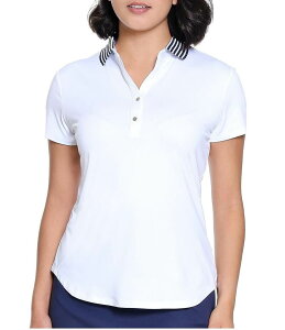 �X�|�b�g�n�[���[ ���f�B�[�X �g�b�v�X T�V���c V�l�b�N �|���V���c Sport Haley Anya V-Neck Crossover Snap Placket Short Sleeve Polo Top White �z���C�g