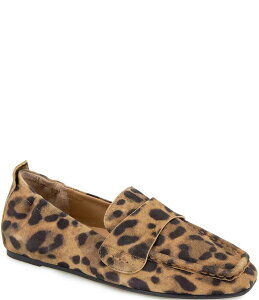 WFg\EY fB[X V[Y pvX vg XG[h [t@[ Gentle Souls Sophie Leopard Print Suede Loafers Leopard Aj}