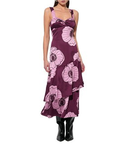 AhC G fB[X gbvX s[X ~fBs[X t[ ~fB t[ Adelyn Rae Calla Floral Tier Midi Dress Violet oCIbg