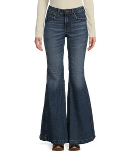 �����O���[ ���f�B�[�X �{�g���X �f�j���p���c �v�����g �W�[���Y WranglerR Mid Rise Trumpet Flare Stripe Print Western Jeans Paige �X�g���C�v