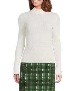 �^���W���[���� ���f�B�[�X �g�b�v�X �V���c ���b�N�l�b�N ���u �j�b�g Tara Jarmon Prudie Ribbed Knit Mock Neck Long Sleeve Top Ecru �G�N����