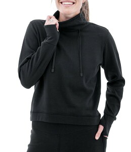 �A�x���`���� ���f�B�[�X �g�b�v�X �V���c ���b�N�l�b�N �t���[�X Aventura Long Sleeve Thumbholes Mock Neck Sustainable Fleece Dogwalker Top Black �u���b�N