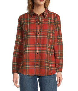 GGr[ fB[X gbvX Vc {^_E _E L.L.Bean L.L. Bean Scotch Plaid Flannel Spread Collar Long Sleeve Button Down Shirt Antique Royal Stewart `FbN