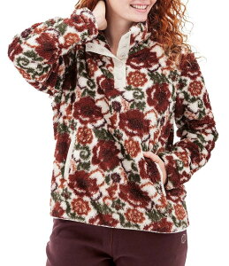 �A�x���`���� ���f�B�[�X �A�E�^�[ �j�b�g�E�Z�[�^�[ �v�����g �t���[�X Aventura Equinox Allover Print Pile Fleece Stand Collar Snap Front Pullover Egret