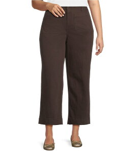 �R�[�h �u���[ ���f�B�[�X �{�g���X �f�j���p���c ���C�h���b�O �v���X�T�C�Y �f�j�� �A���N�� �W�[���Y Code Bleu Plus Size Stretch Denim High Rise Wide Leg Ankle Jeans Coffee Roast �R�[�q�[