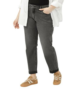 �V���o�[ �W�[���Y ���f�B�[�X �{�g���X �f�j���p���c �v���X�T�C�Y Silver Jeans Co. Plus Size Mid-Rise Slim Leg Boyfriend Jeans Smoke �X���[�N