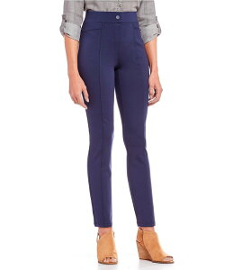 �C���g�� ���f�B�[�X �{�g���X �J�W���A���p���c �X�g���[�g �p���c �j�b�g Intro Bella Solid Double Knit Slim Her Straight Leg Pants Industrial Blue �u���[