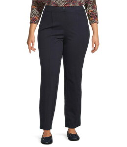 �C���g�� ���f�B�[�X �{�g���X �J�W���A���p���c �X�g���[�g �v���X�T�C�Y �p���c �j�b�g Intro Plus Size Bella Solid Double Knit Slim Hem Straight Leg Pants Navy Beats �l�C�r�[