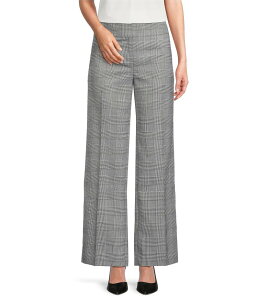�J�X�p�[�� ���f�B�[�X �{�g���X �J�W���A���p���c ���C�h���b�O �p���c Kasper Plaid Flat Front Mid Rise Wide Leg Pants Black/Vanilla Ice �u���b�N