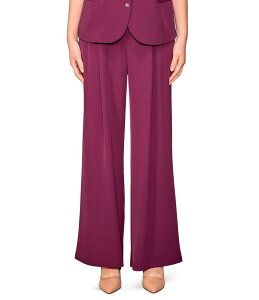 �����f�C ���f�B�[�X �{�g���X �J�W���A���p���c �X�g���[�g �v���[�c �p���c MELLODAY Coordinating Pleated Straight Leg Pull-On Pants Wine ���C��