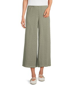 �A�� �}�C���X ���f�B�[�X �{�g���X �J�W���A���p���c ���C�h���b�O �p���c �j�b�g Ali Miles Jacquard Knit Wide Leg Pull On Crop Pants Heather Grey �O���[