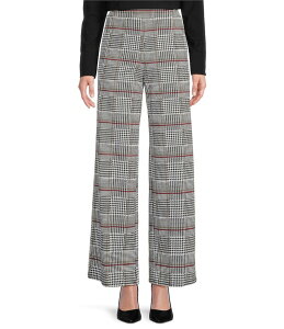 W[hR[i[ fB[X {gX JWApc Glen Plaid Black Jude Connally Nicolette Glen Plaid Print Wide Leg Pull-On Pants