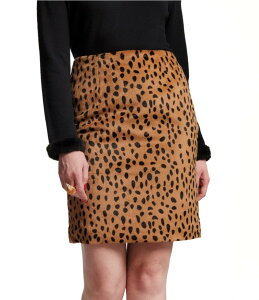 �t�����Z�X�o�����^�C�� ���f�B�[�X �{�g���X �X�J�[�g �v�����g FRANCES VALENTINE Blaine Faux Fur Cheetah Print Slim Skirt Brown Multi �u���E��