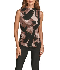 _iL fB[X gbvX Vc N[v MU[ m[X[u W[W[ Donna Karan Crepe Jersey Sleeveless Ruched Faux Wrap Top Nolita Multi }`J[