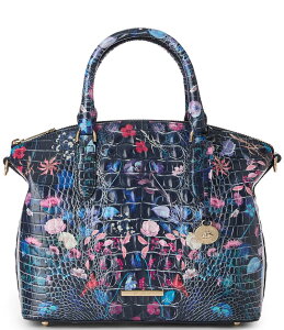 �u�����~�� ���f�B�[�X �o�b�O �n���h�o�b�O �t�����[�� �t�����[ BRAHMIN Duxbury Folk Tale Floral Crocodile-Embossed Satchel Bag Folk Tale