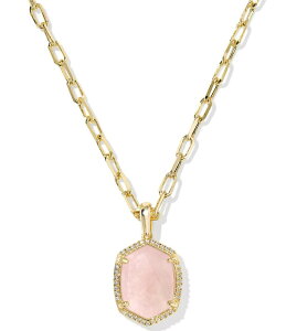 PhXRbg fB[X ANZT[ lbNXE`[J[ [X Kendra Scott Daphne Pave Frame Quartz Short Pendant Necklace Gold Rose Quartz S[h