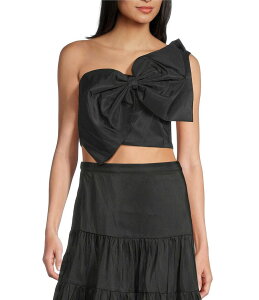 fB[G[ fB[X gbvX Vc Dee Elly Big Bow One Shoulder Coordinating Top Black ubN