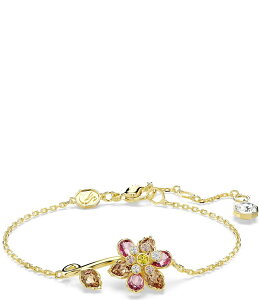 �X�����t�X�L�[ ���f�B�[�X �A�N�Z�T���[ �u���X���b�g�E�o���O���E�A���N���b�g Swarovski Idyllia Multicolored Mixed Cut Flower Line Bracelet Pink Multi �s���N