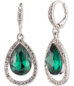 WoV[ fB[X ANZT[ sAXECO Givenchy Silver Tone Open Pave Pear Drop Earrings Green O[