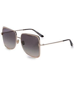 gEtH[h fB[X ANZT[ TOXEACEFA Shiny Rose Gold/Gradient Smoke TOM FORD Women's Tara 57mm Square Sunglasses