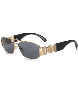 yz FT[` fB[X TOXEACEFA ANZT[ Men's VE2287 58mm Navigator Sunglasses Gold/Dark Grey