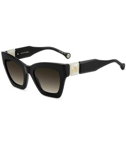 LCiw fB[X ANZT[ TOXEACEFA Carolina Herrera Women's HER0327/S 52mm Cat Eye Sunglasses Black Marble ubN