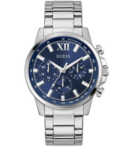 QX fB[X ANZT[ rv TVc Guess Men's Chronograph Two Tone Stainless Steel Bracelet Watch Silver/Blue u[
