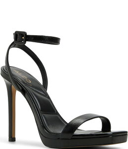 �A���h ���f�B�[�X �V���[�Y �T���_�� �A���N�� ���U�[ ALDO Kaathy Leather Ankle Strap Square Toe Dress Sandals Black �u���b�N